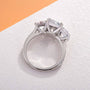 Louily Stunning Cushion Cut Three Stone Engagement Ring In Sterling Silver - louilyjewelry