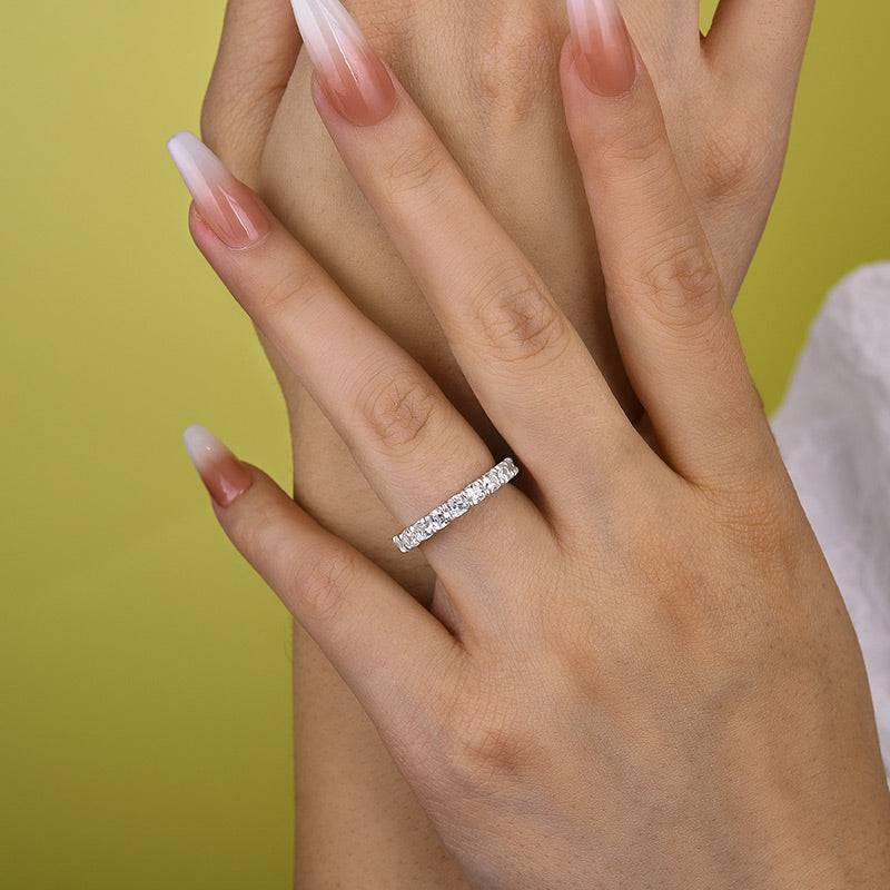 Louily Stunning Cushion Cut Women's Wedding Band In Sterling Silver - louilyjewelry