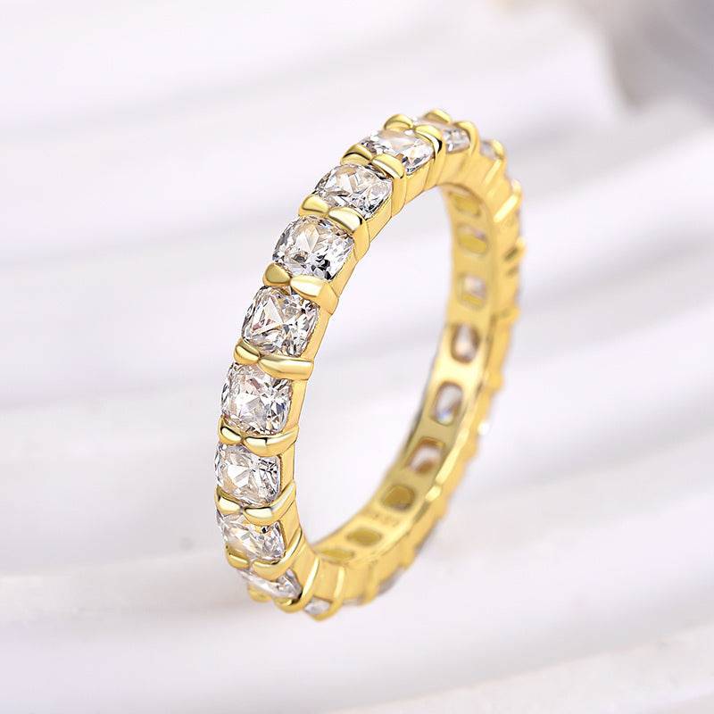 Louily Stunning Cushion Cut Women's Wedding Band In Sterling Silver - louilyjewelry