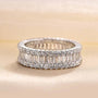 Louily Stunning Emerald Cut Women's Wedding Band In Sterling Silver - louilyjewelry