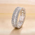 Louily Stunning Emerald Cut Women's Wedding Band In Sterling Silver - louilyjewelry
