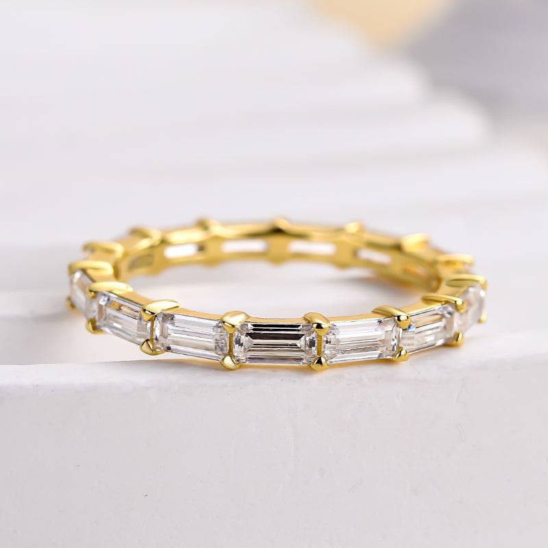 Louily Stunning Full Emerald Cut Wedding Band - louilyjewelry