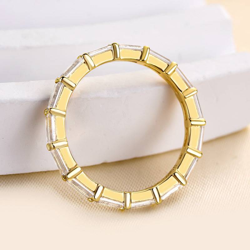 Louily Stunning Full Emerald Cut Wedding Band - louilyjewelry