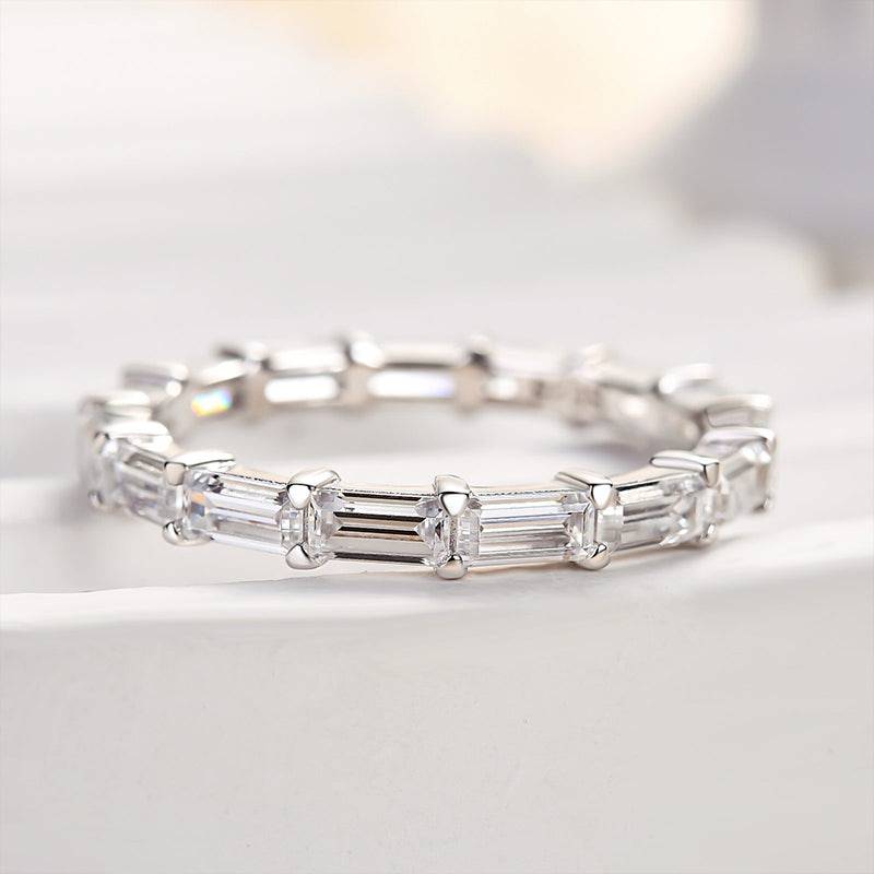 Louily Stunning Full Emerald Cut Wedding Band - louilyjewelry