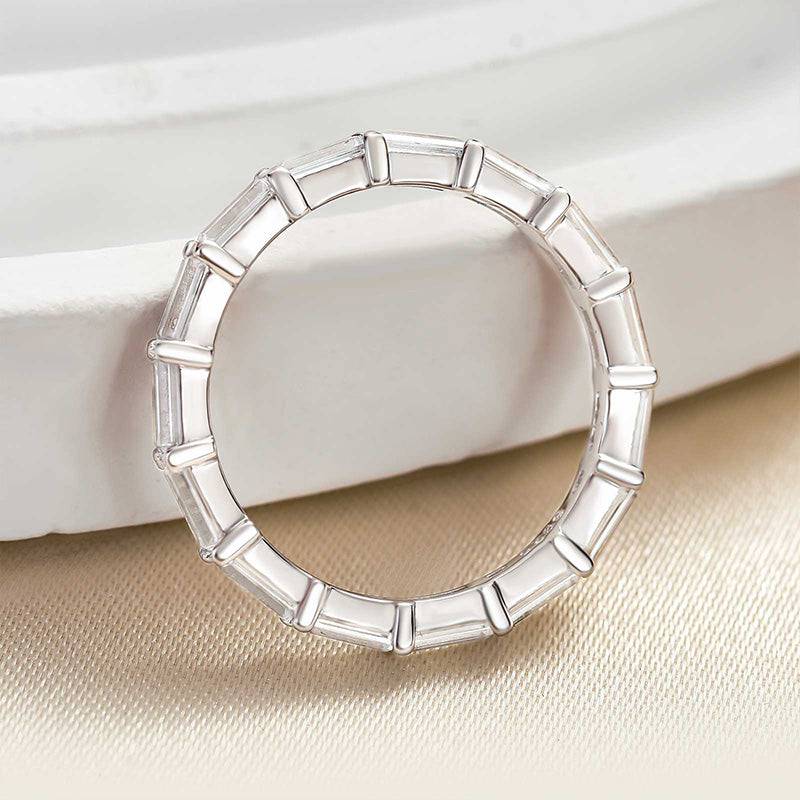 Louily Stunning Full Emerald Cut Wedding Band - louilyjewelry