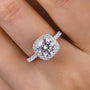 Louily Stunning Halo Round Cut Simulated Diamond Engagement Ring In Sterling Silver - louilyjewelry