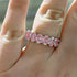 Louily Stunning Oval Cut Pink Sapphire Simulated Diamond Wedding Band Ring In Sterling Silver - louilyjewelry