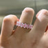 Louily Stunning Oval Cut Pink Sapphire Simulated Diamond Wedding Band Ring In Sterling Silver - louilyjewelry