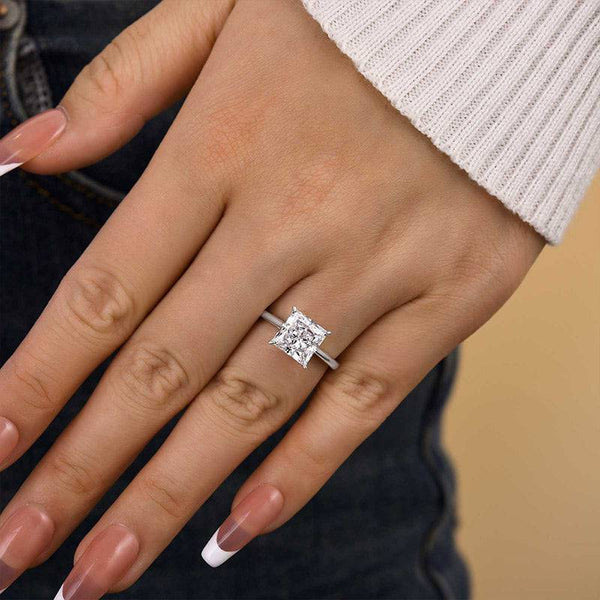 Louily Stunning Princess Cut Engagement Ring