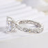 Louily Stunning Sterling Silver Crushed Ice Cushion Cut Engagement Ring - louilyjewelry