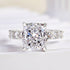 Louily Stunning Sterling Silver Crushed Ice Cushion Cut Engagement Ring - louilyjewelry