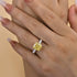 Louily Stunning Two-tone Cushion Cut Yellow Sapphire Engagement Ring - louilyjewelry