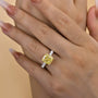 Louily Stunning Two-tone Cushion Cut Yellow Sapphire Engagement Ring - louilyjewelry