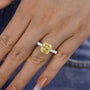 Louily Stunning Two-tone Cushion Cut Yellow Sapphire Engagement Ring - louilyjewelry