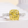 Louily Stunning Two-tone Cushion Cut Yellow Sapphire Engagement Ring - louilyjewelry