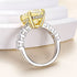 Louily Stunning Two-tone Cushion Cut Yellow Sapphire Engagement Ring - louilyjewelry