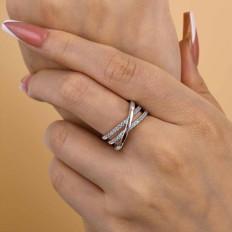 Louily Three Layer Cross Wedding Band - louilyjewelry