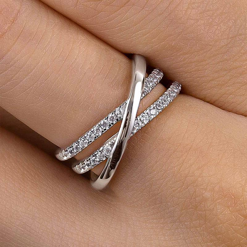 Louily Three Layer Cross Wedding Band - louilyjewelry