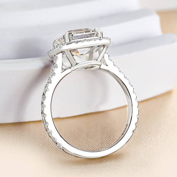 Louily Timeless Halo Asscher Cut Engagement Ring