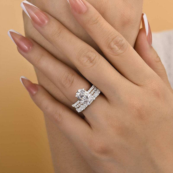 Louily Timeless Oval Cut 3PC Ring Set