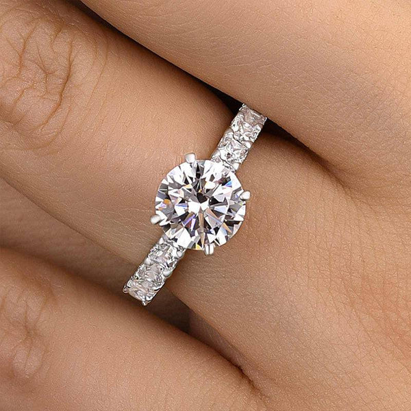 Louily Timeless Round Cut Engagement Ring
