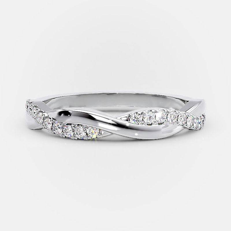 Louily Twist 1.25 Carat Round Cut Wedding Set For Her In Sterling Silver - louilyjewelry