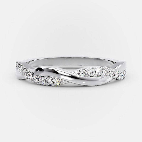 Louily Twist 1.25 Carat Round Cut Wedding Set For Her In Sterling Silver