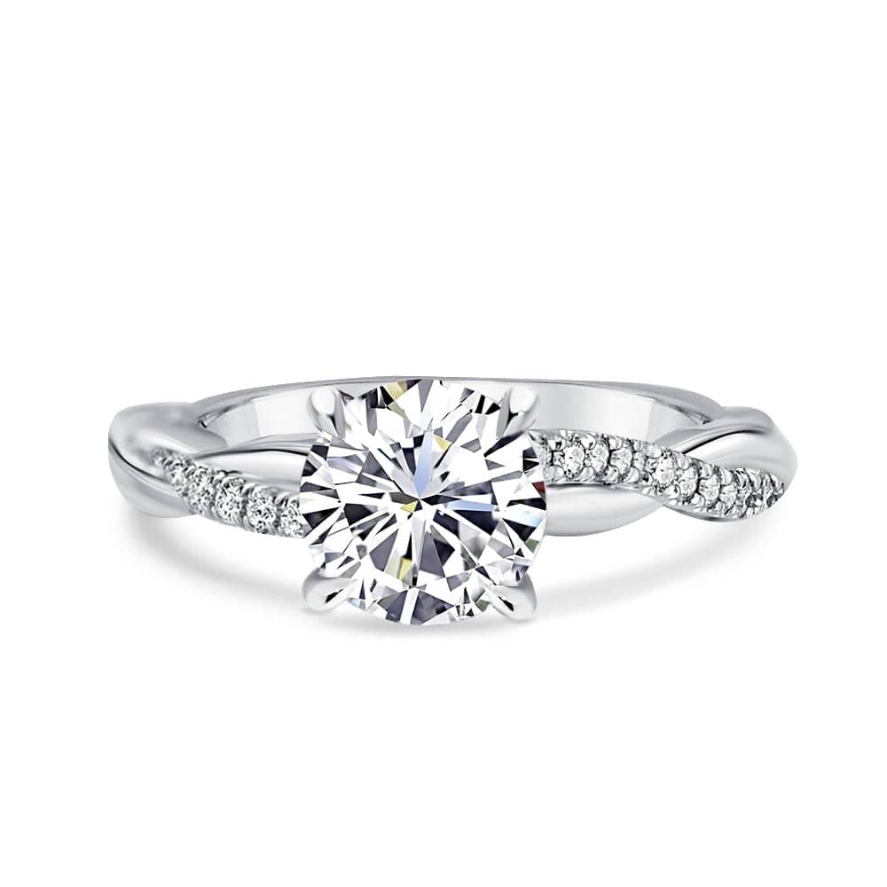 Louily Twist 1.25 Carat Round Cut Wedding Set For Her In Sterling Silver - louilyjewelry