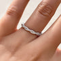 Louily Twist Eternity Pave Wedding Band for Women In Sterling Silver - louilyjewelry