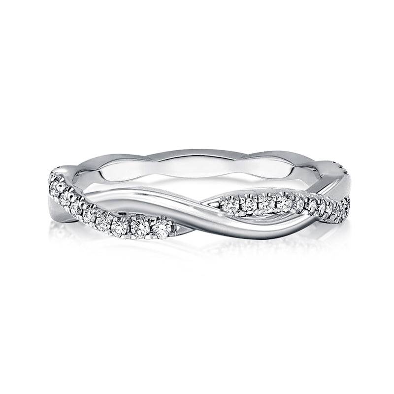 Louily Twist Eternity Wedding Band for Women In Sterling Silver - louilyjewelry