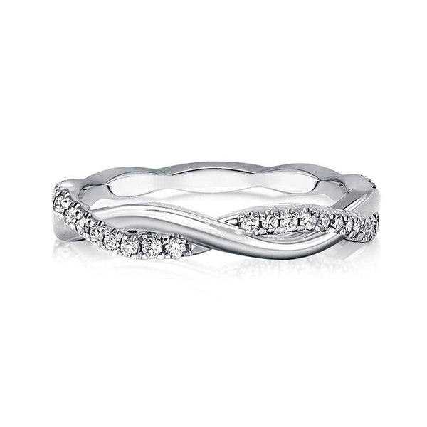 Louily Twist Eternity Wedding Band for Women In Sterling Silver