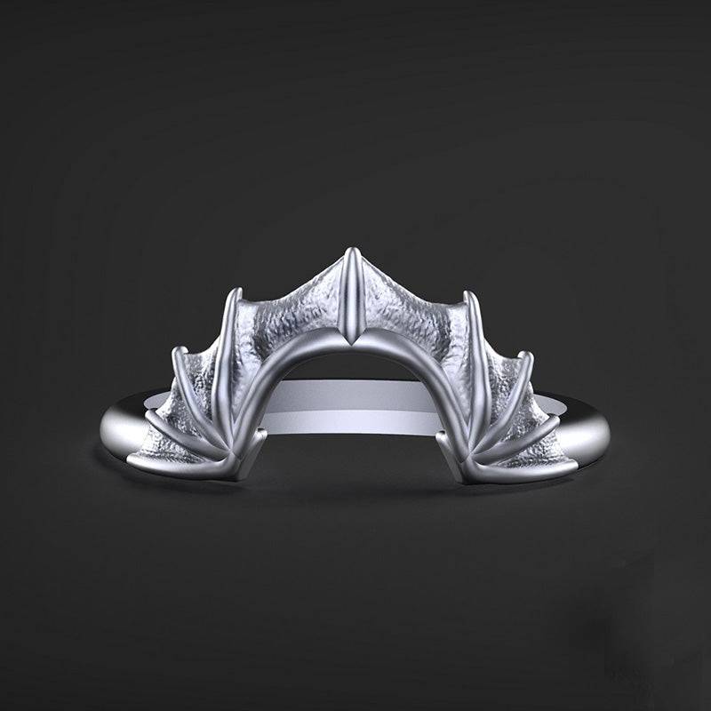 Louily Unique Bat Design Wedding Band Ring For Women In Sterling Silver - louilyjewelry