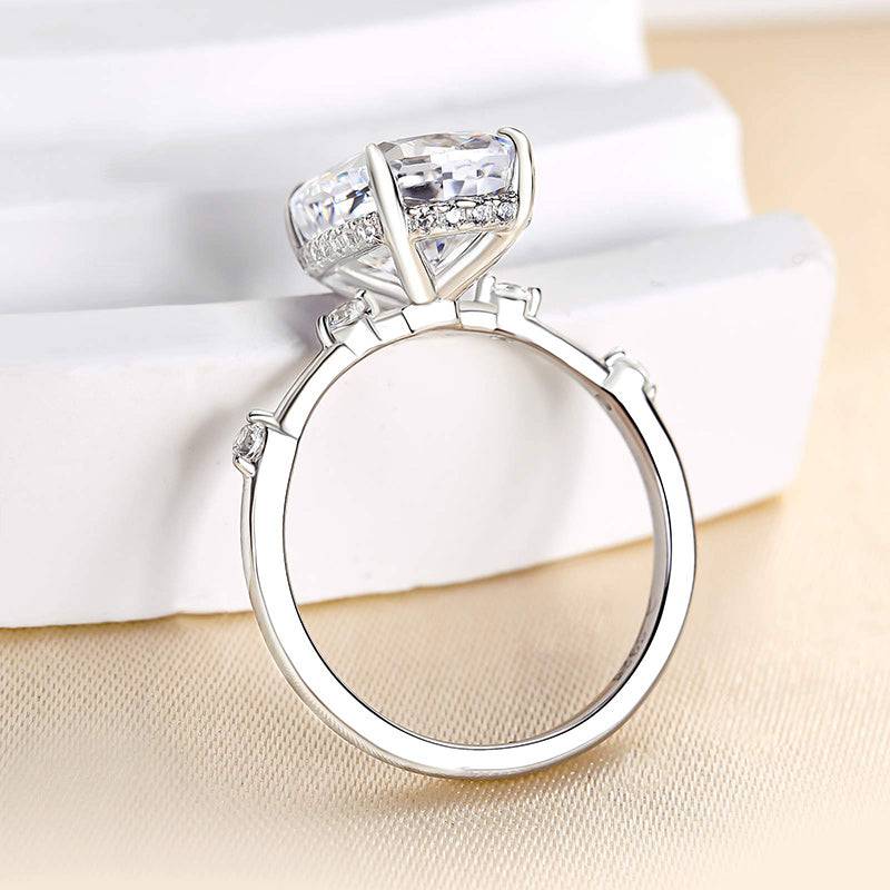 Louily Unique Crushed Ice Cushion Engagement Ring - louilyjewelry