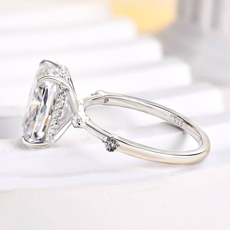 Louily Unique Crushed Ice Cushion Engagement Ring - louilyjewelry