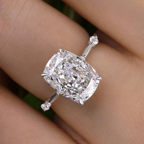 Louily Unique Crushed Ice Cushion Engagement Ring