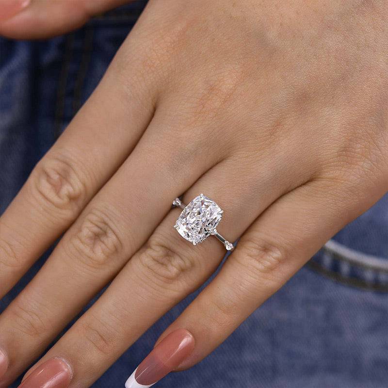 Louily Unique Crushed Ice Cushion Engagement Ring - louilyjewelry