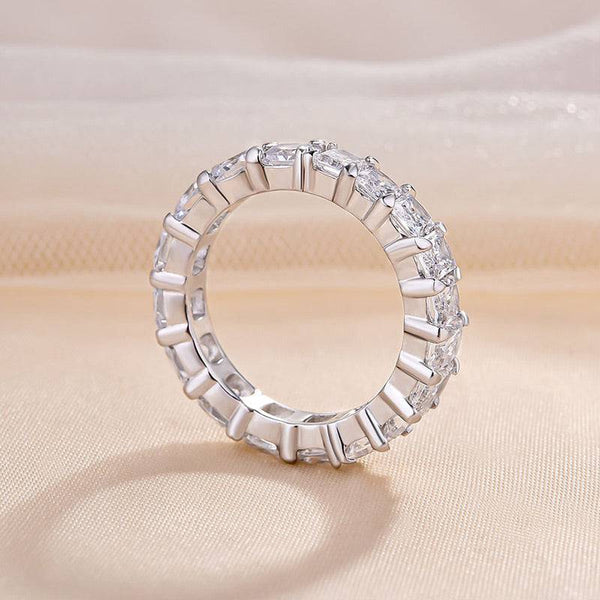 Louily Unique Cushion & Radiant Cut Women's Wedding Band In Sterling Silver