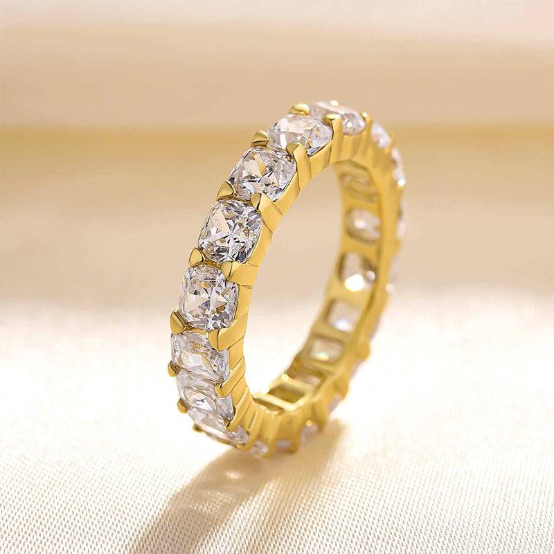 Louily Unique Cushion & Radiant Cut Women's Wedding Band In Sterling Silver - louilyjewelry