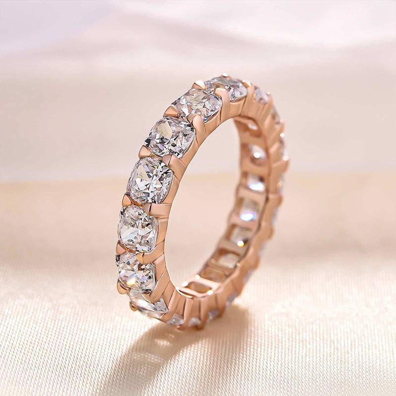 Louily Unique Cushion & Radiant Cut Women's Wedding Band In Sterling Silver - louilyjewelry