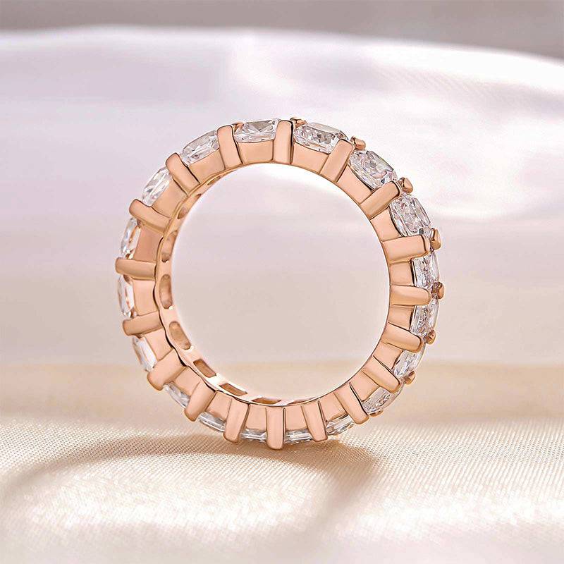 Louily Unique Cushion & Radiant Cut Women's Wedding Band In Sterling Silver - louilyjewelry