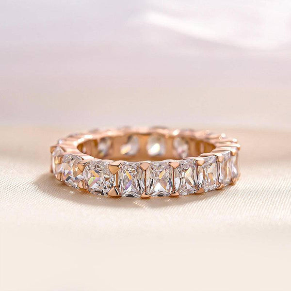 Louily Unique Cushion & Radiant Cut Women's Wedding Band In Sterling Silver