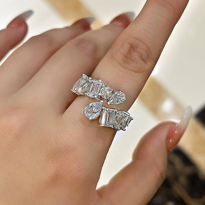 Louily Unique Design Wedding Band for Women In Sterling Silver - louilyjewelry