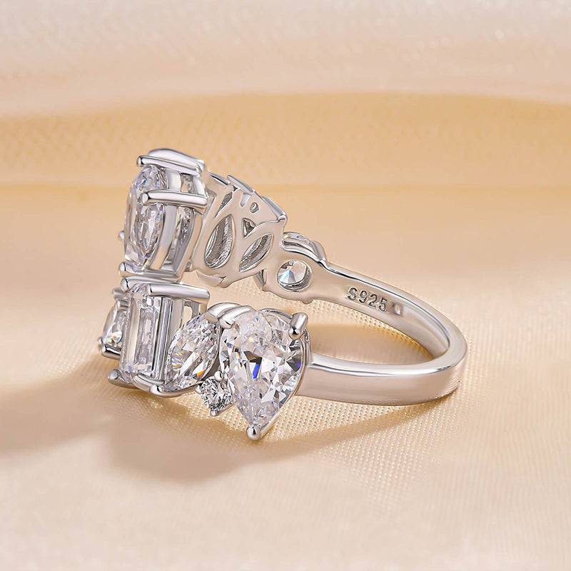 Louily Unique Design Wedding Band for Women In Sterling Silver - louilyjewelry