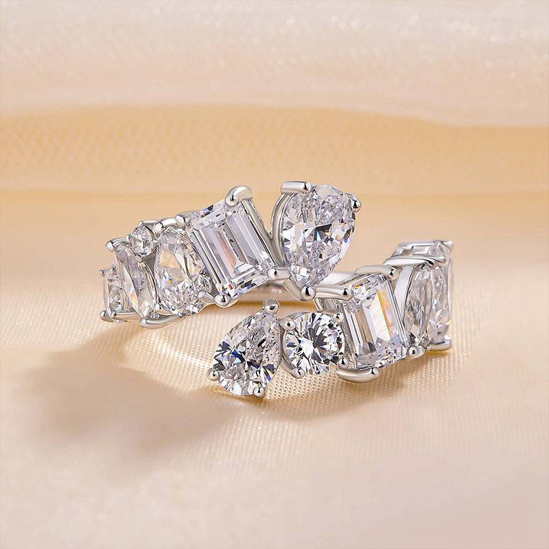 Louily Unique Design Wedding Band for Women In Sterling Silver - louilyjewelry