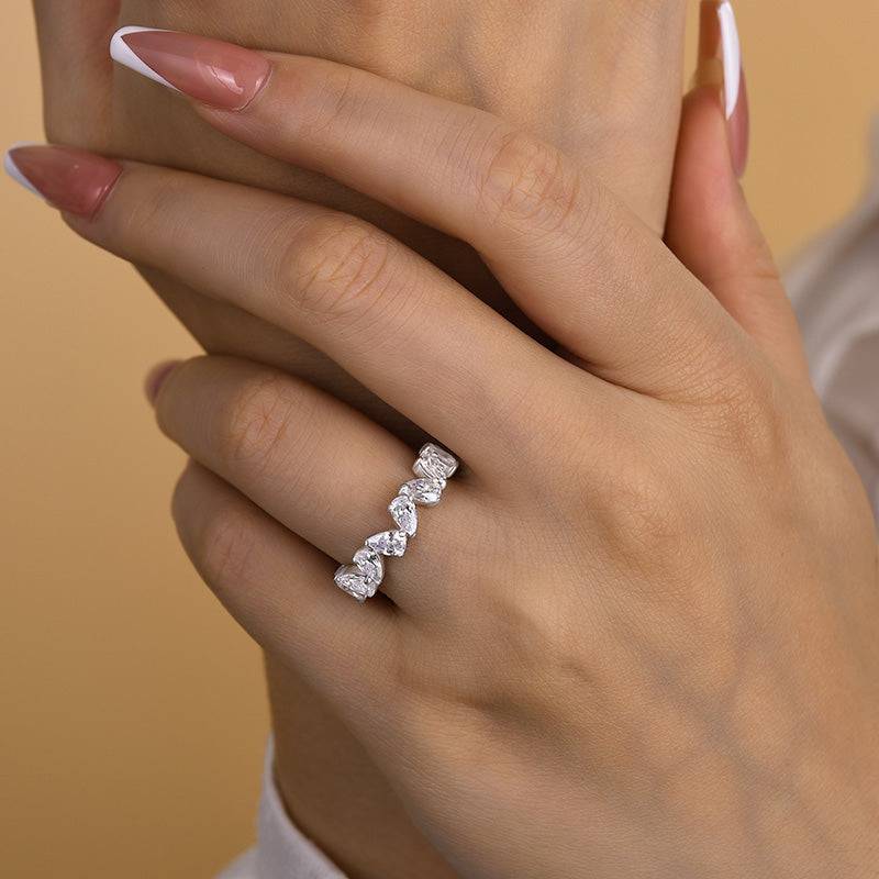 Louily Unique Full Pear Cut Women's Wedding Band - louilyjewelry