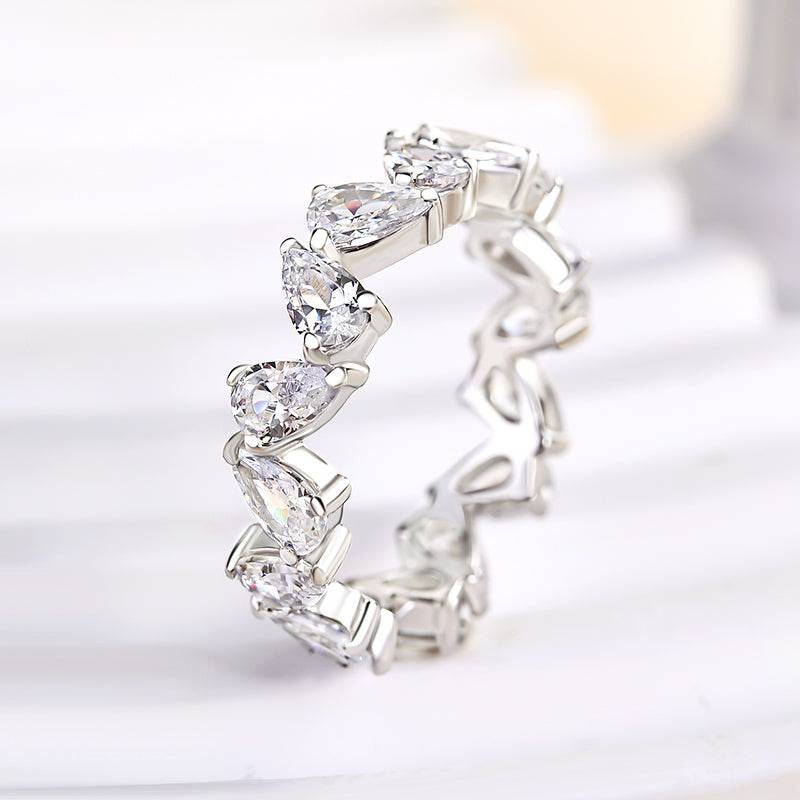 Louily Unique Full Pear Cut Women's Wedding Band - louilyjewelry