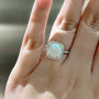 Louily Unique Halo Cushion Cut Opal Stone Engagement Ring In Sterling Silver - louilyjewelry