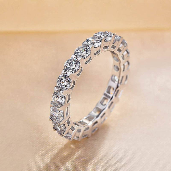 Louily Unique Round & Asscher Cut Women's Wedding Band In Sterling Silver