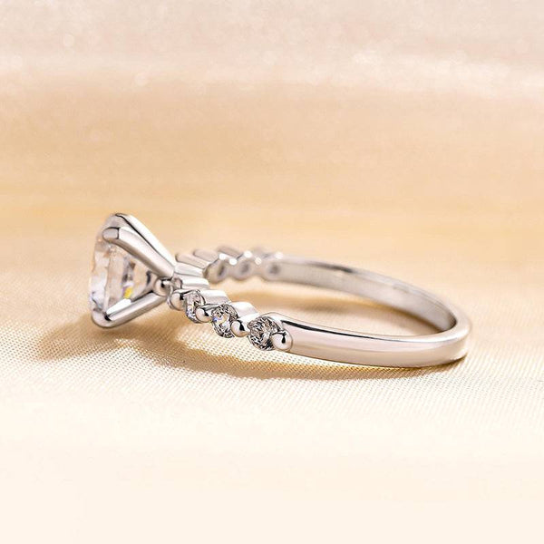 Louily Unique Round Cut Engagement Ring For Women In Sterling Silver