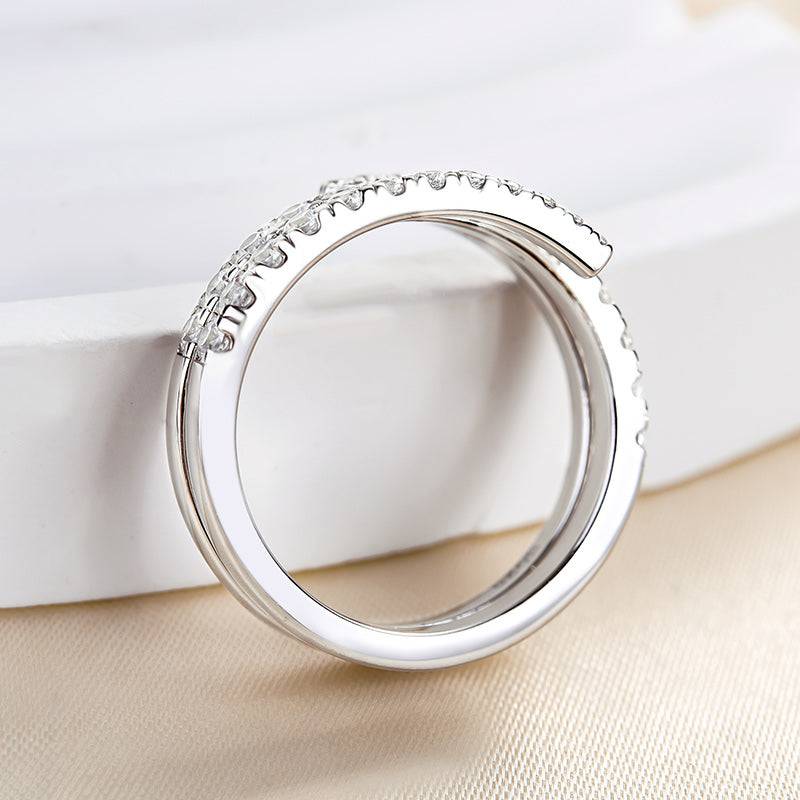 Louily Unique Round Cut Wedding Band - louilyjewelry